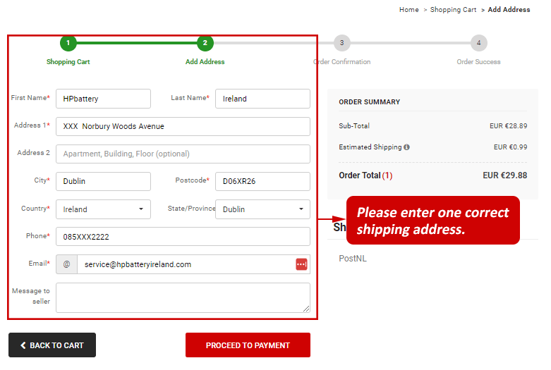 add shipping address
