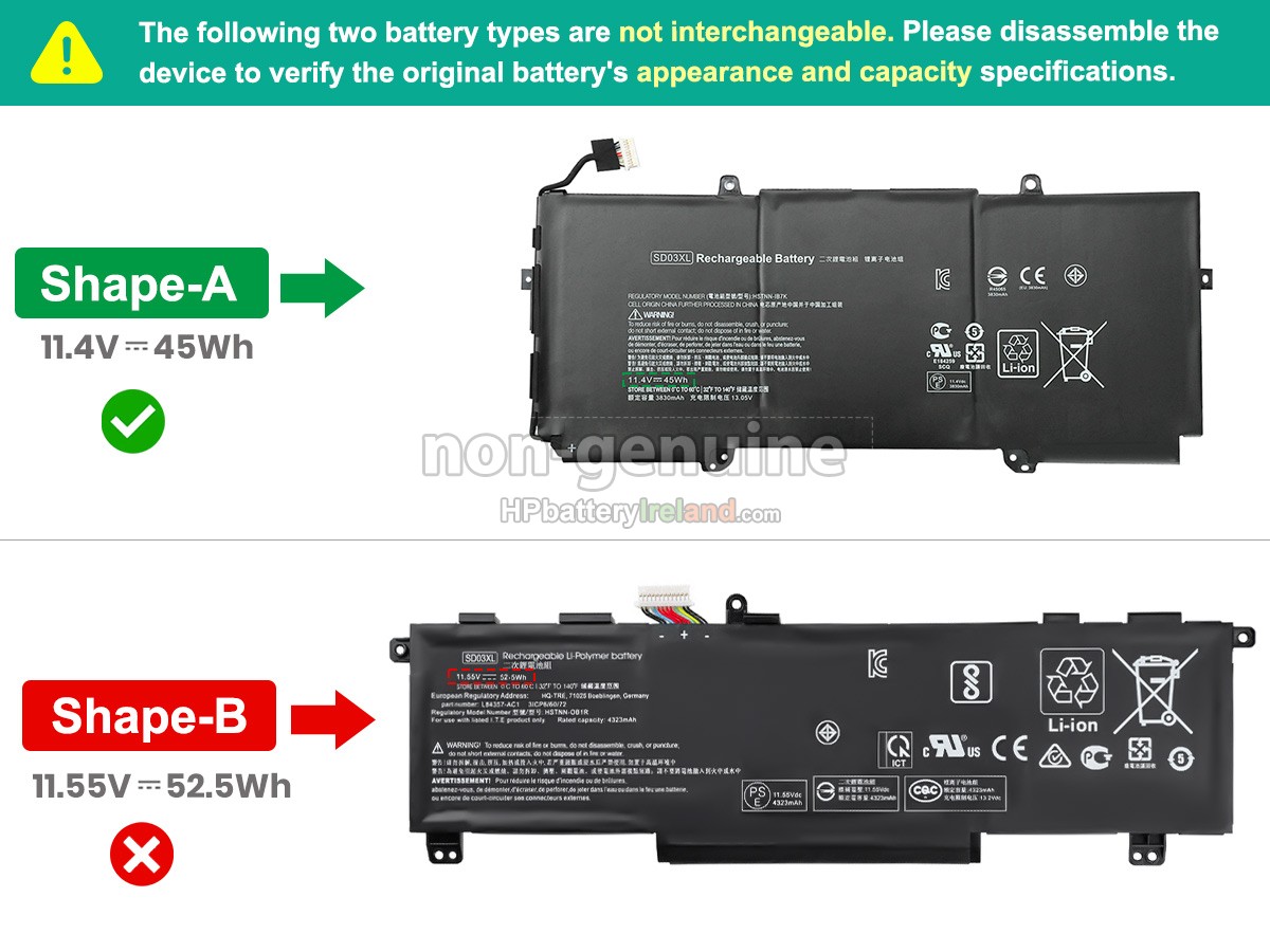HP SD03XL Battery Replacement Ireland